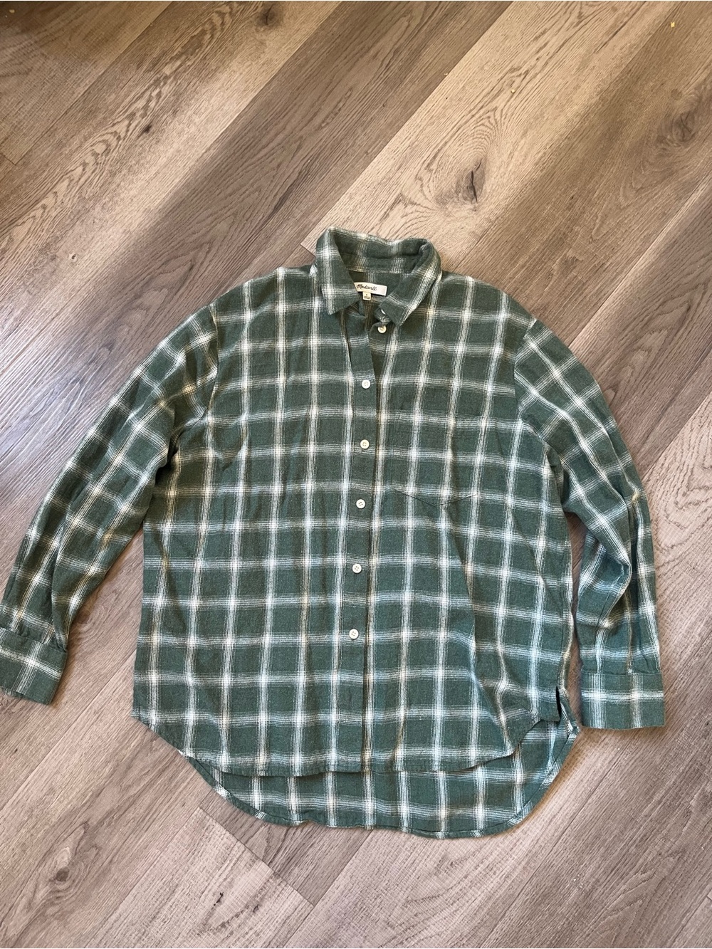 Madewell Green Plaid Button-Up Shirt